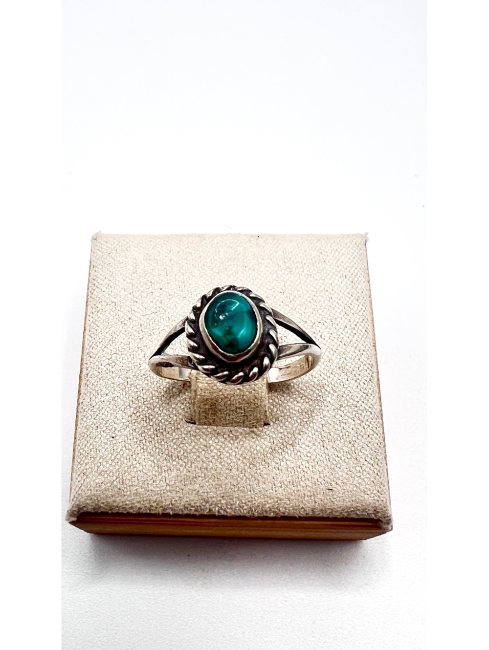 Vintage Sterling Silver Turquoise Ring Signed S Size 5.5 Southwestern